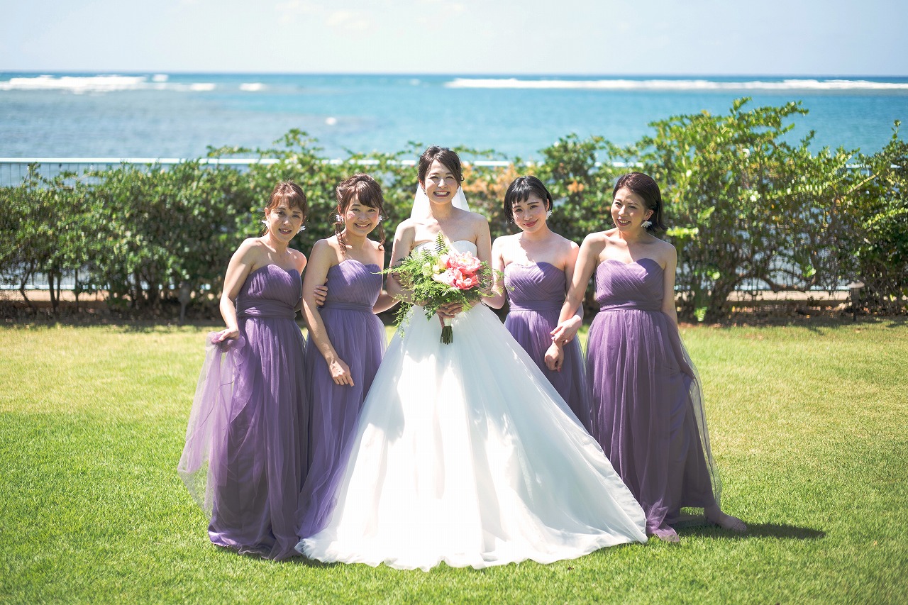 ハワイ_結婚式_ガーデンウェディング_ブライズメイド