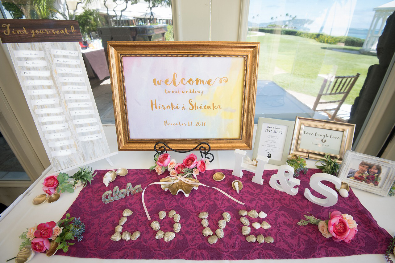 ハワイアンキルト の ウェディング ブライダル 完成品 ジャスミン 結婚式 ウエルカムボード ウェルカムボード