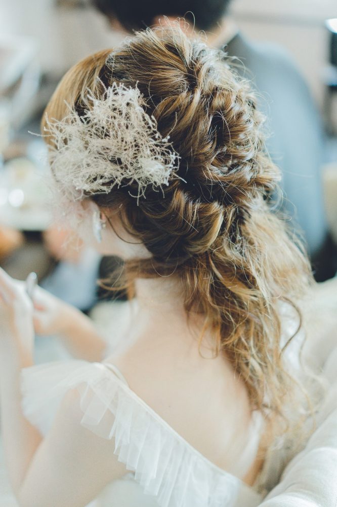 花嫁 髪型 フィッシュボーン