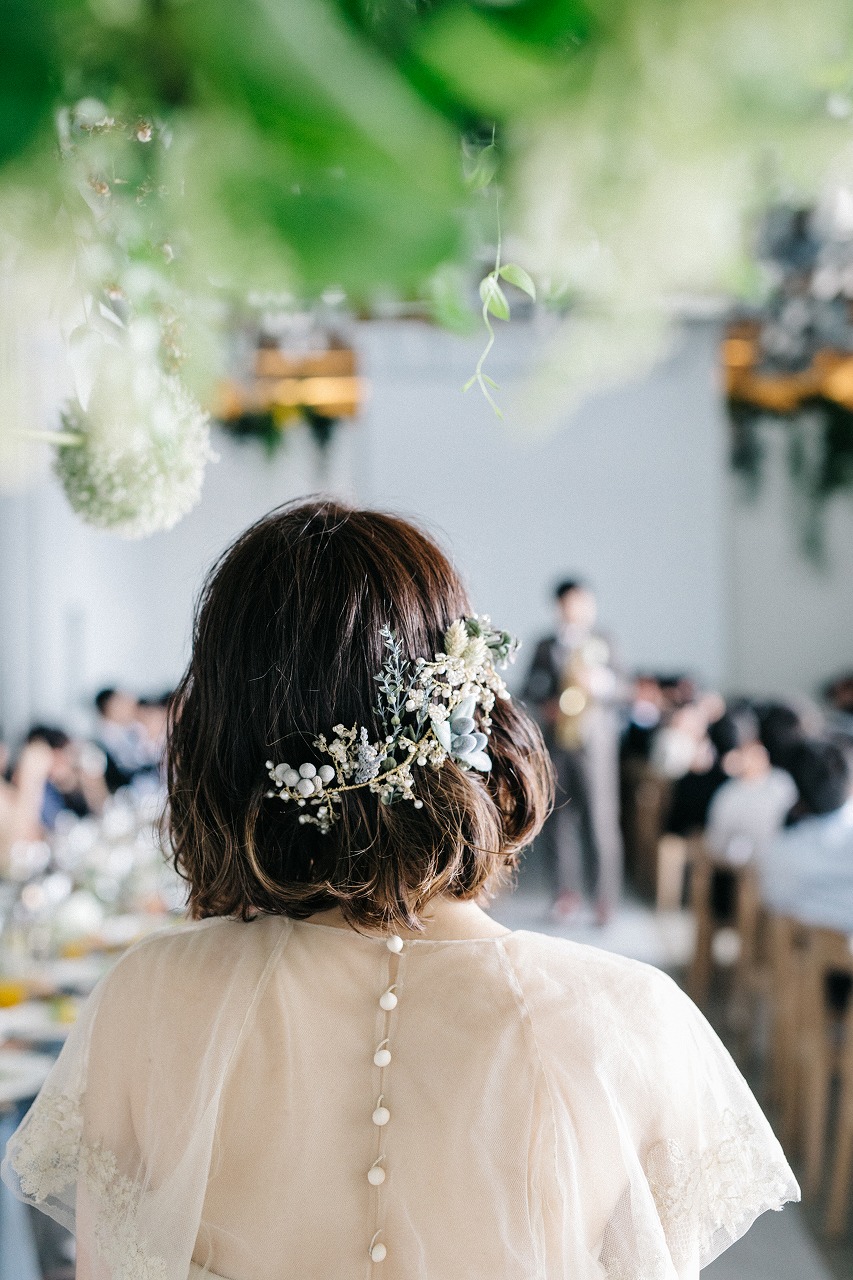 期間限定送料無料】 盛り盛り❤️ゴールドシャンパン❤️髪飾り ヘッドドレス ドライフラワー 結婚式