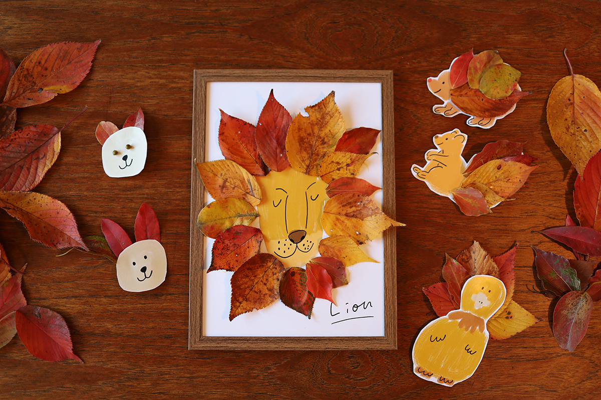 秋 を楽しむ工作 落ち葉で可愛い動物アートを作ろう 無料テンプレート Arch Days