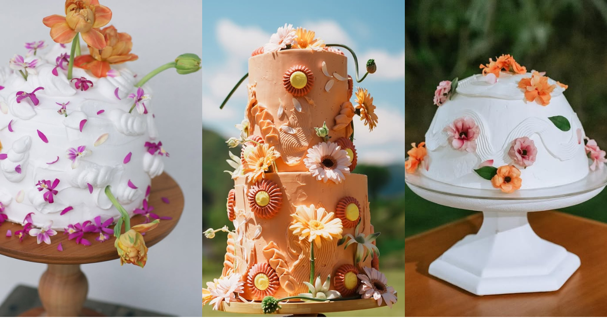ひと癖可愛い「個性派クリームデザイン」のウェディングケーキ実例12選